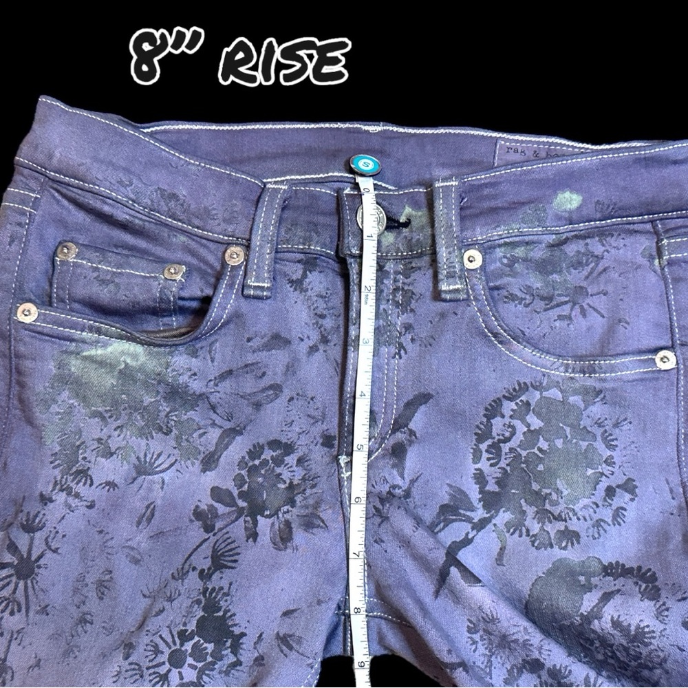 🎉HP🎉 NWT Originally White Skinny Mid Rise Ankle Tie Jeans Now Floral Cyano. 26 - Picture 6 of 9